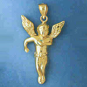 14K GOLD RELIGIOUS CHARM - ANGEL #8968