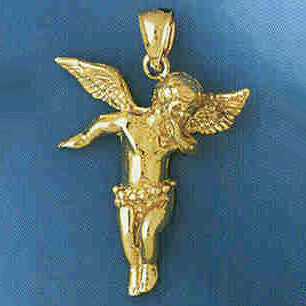 14K GOLD RELIGIOUS CHARM - ANGEL #8969