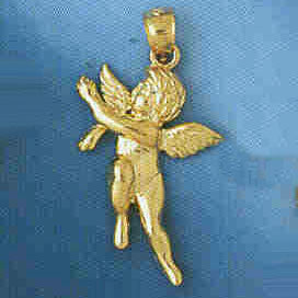 14K GOLD RELIGIOUS CHARM - ANGEL #8970