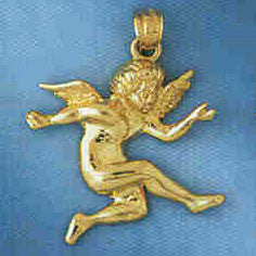 14K GOLD RELIGIOUS CHARM - ANGEL #8971