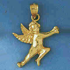 14K GOLD RELIGIOUS CHARM - ANGEL #8972