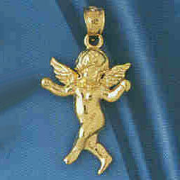 14K GOLD RELIGIOUS CHARM - ANGEL #8973