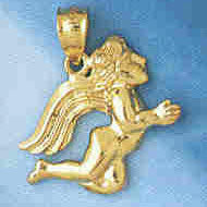 14K GOLD RELIGIOUS CHARM - ANGEL #8974