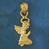 14K GOLD RELIGIOUS CHARM - ANGEL #8979