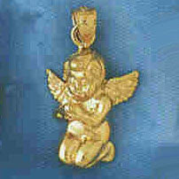 14K GOLD RELIGIOUS CHARM - ANGEL #8981