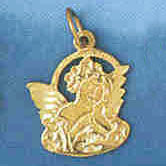 14K GOLD RELIGIOUS CHARM - ANGEL #8984