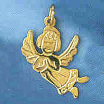 14K GOLD RELIGIOUS CHARM - ANGEL #8985