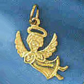 14K GOLD RELIGIOUS CHARM - ANGEL #8986