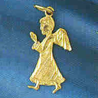 14K GOLD RELIGIOUS CHARM - ANGEL #8987