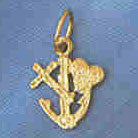 14K GOLD RELIGIOUS CHARM - FAITH HOPE CHARITY #9004
