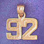 14K GOLD NUMERAL CHARM - 92 #9511