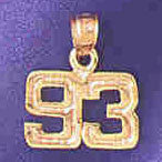 14K GOLD NUMERAL CHARM - 93 #9511