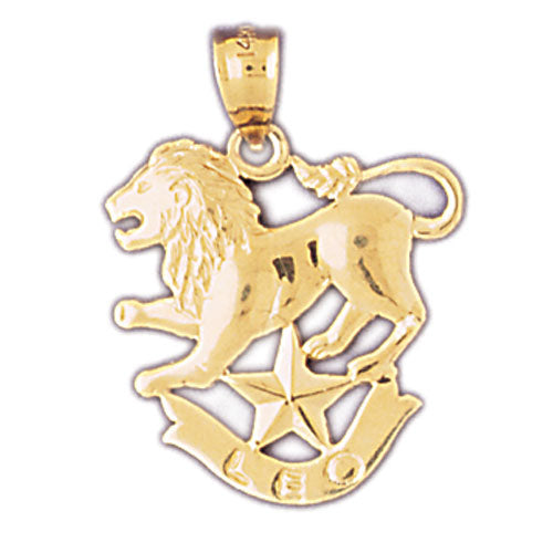 14K GOLD ZODIAC CHARM - LEO, 14Kt Gold charms, 14k gold Pendants,14k gold necklaces,14k Gold Bracelets,14k Gold Earrings,14k Gold Rings