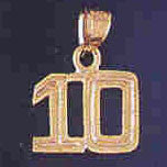 14K GOLD NUMERAL CHARM - 10 #9511