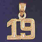 14K GOLD NUMERAL CHARM - 19 #9511