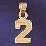 14K GOLD NUMERAL CHARM - 2 #9511