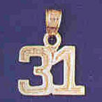14K GOLD NUMERAL CHARM - 31 #9511