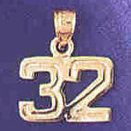 14K GOLD NUMERAL CHARM - 32 #9511