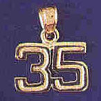 14K GOLD NUMERAL CHARM - 35 #9511