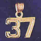 14K GOLD NUMERAL CHARM - 37 #9511