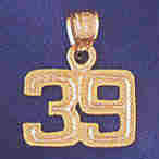 14K GOLD NUMERAL CHARM - 39 #9511