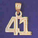 14K GOLD NUMERAL CHARM - 41 #9511