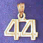14K GOLD NUMERAL CHARM - 44 #9511