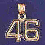 14K GOLD NUMERAL CHARM - 46 #9511