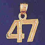 14K GOLD NUMERAL CHARM - 47 #9511