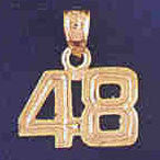 14K GOLD NUMERAL CHARM - 48 #9511