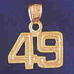 14K GOLD NUMERAL CHARM - 49 #9511