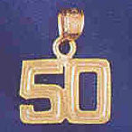 14K GOLD NUMERAL CHARM - 50 #9511