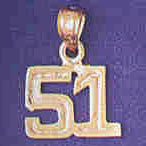 14K GOLD NUMERAL CHARM - 51 #9511