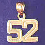 14K GOLD NUMERAL CHARM - 52 #9511
