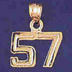 14K GOLD NUMERAL CHARM - 57 #9511