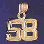 14K GOLD NUMERAL CHARM - 58 #9511