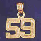 14K GOLD NUMERAL CHARM - 59 #9511