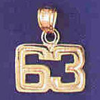 14K GOLD NUMERAL CHARM - 63 #9511
