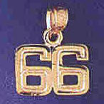 14K GOLD NUMERAL CHARM - 66 #9511