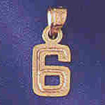 14K GOLD NUMERAL CHARM - 6 #9511