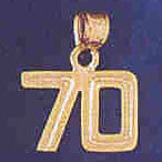 14K GOLD NUMERAL CHARM - 70 #9511