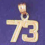 14K GOLD NUMERAL CHARM - 73 #9511