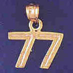 14K GOLD NUMERAL CHARM - 77 #9511