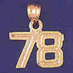 14K GOLD NUMERAL CHARM - 78 #9511