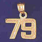 14K GOLD NUMERAL CHARM - 79 #9511