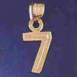 14K GOLD NUMERAL CHARM - 7 #9511