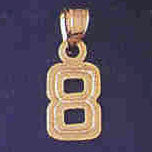 14K GOLD NUMERAL CHARM - 8 #9511