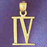14K GOLD NUMERAL CHARM - IV #9546