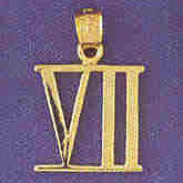 14K GOLD NUMERAL CHARM - VII #9546