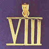 14K GOLD NUMERAL CHARM - VIII #9546